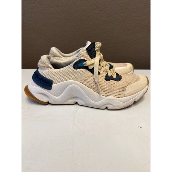 Sorel Kinetic RNEGD Lace Float Sneakers Womens 6.5 Cream Blue - Picture 2 of 6